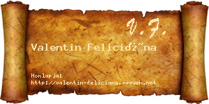 Valentin Feliciána névjegykártya